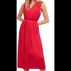 Tracy Reese sleeveless red pleated dress